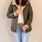 Doudoune réversible imperméable Laura Jo kaki/dorée -Amélia courte