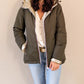 Doudoune réversible imperméable Laura Jo kaki/dorée -Amélia courte