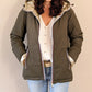 Doudoune réversible imperméable Laura Jo kaki/dorée -Amélia courte