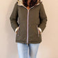Doudoune réversible imperméable Laura Jo kaki/dorée -Amélia courte