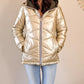 Doudoune réversible imperméable Laura Jo kaki/dorée -Amélia courte