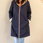Imperméable réversible Laura Jo marine/dorée - Elena longue