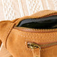 Sac banane en cuir velours - Hunter camel