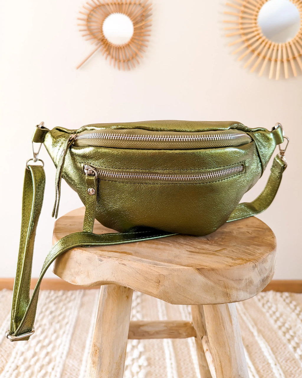 Sac banane en cuir - Chuck kaki