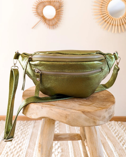 Sac banane en cuir - Chuck kaki