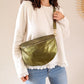 Sac banane XL en cuir irisé - Jacob kaki