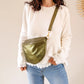 Sac banane XL en cuir irisé - Jacob kaki