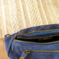 Sac banane en cuir velours - Hunter marine