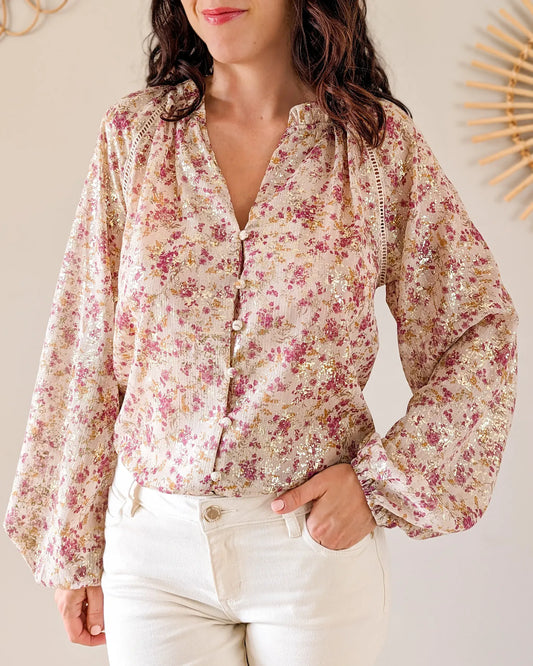 Blouse à détails dorés - Tara