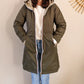 Doudoune réversible imperméable Laura Jo - Amélia kaki/dorée longue