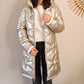 Doudoune réversible imperméable Laura Jo - Amélia blanche/dorée longue