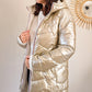 Doudoune réversible imperméable Laura Jo - Amélia blanche/dorée longue