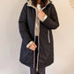 Doudoune réversible imperméable Laura Jo - Amélia noire/dorée longue