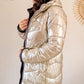 Doudoune réversible imperméable Laura Jo - Amélia noire/dorée longue
