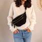 Sac banane en cuir velours - Hunter noir
