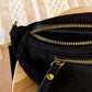 Sac banane en cuir velours - Hunter noir
