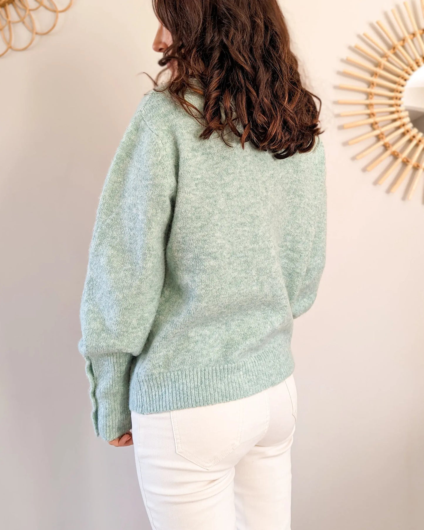 Pull - Maddy vert d'eau chiné