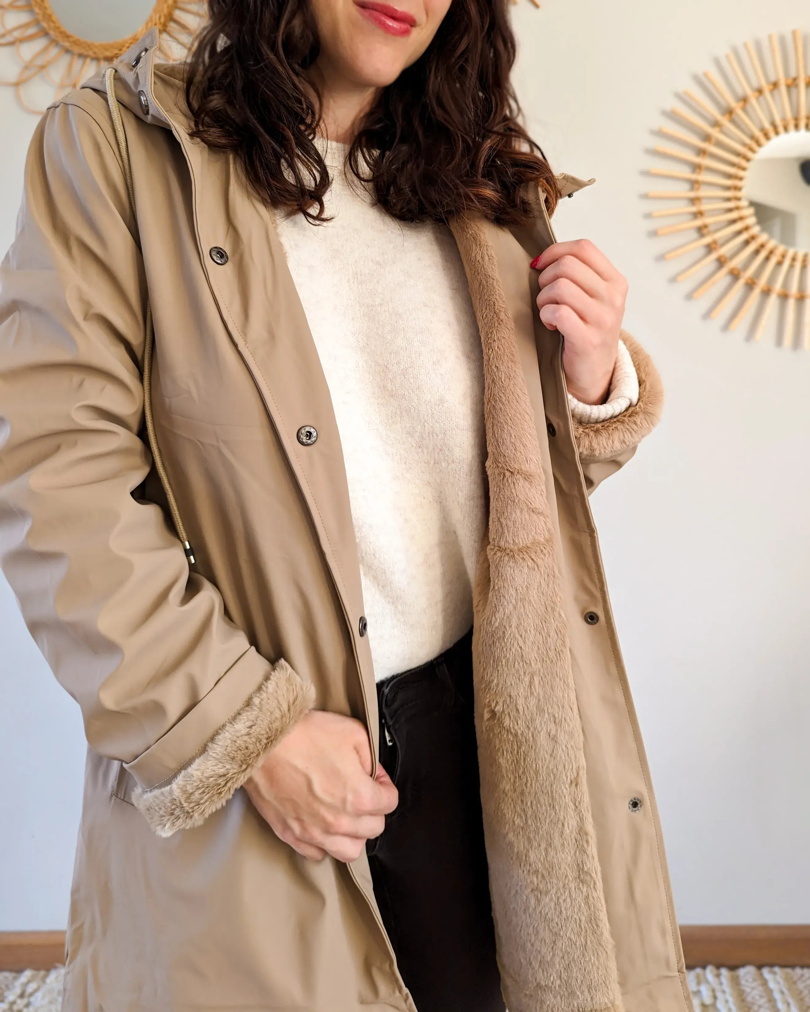 Ciré fourré imperméable - Marceau camel