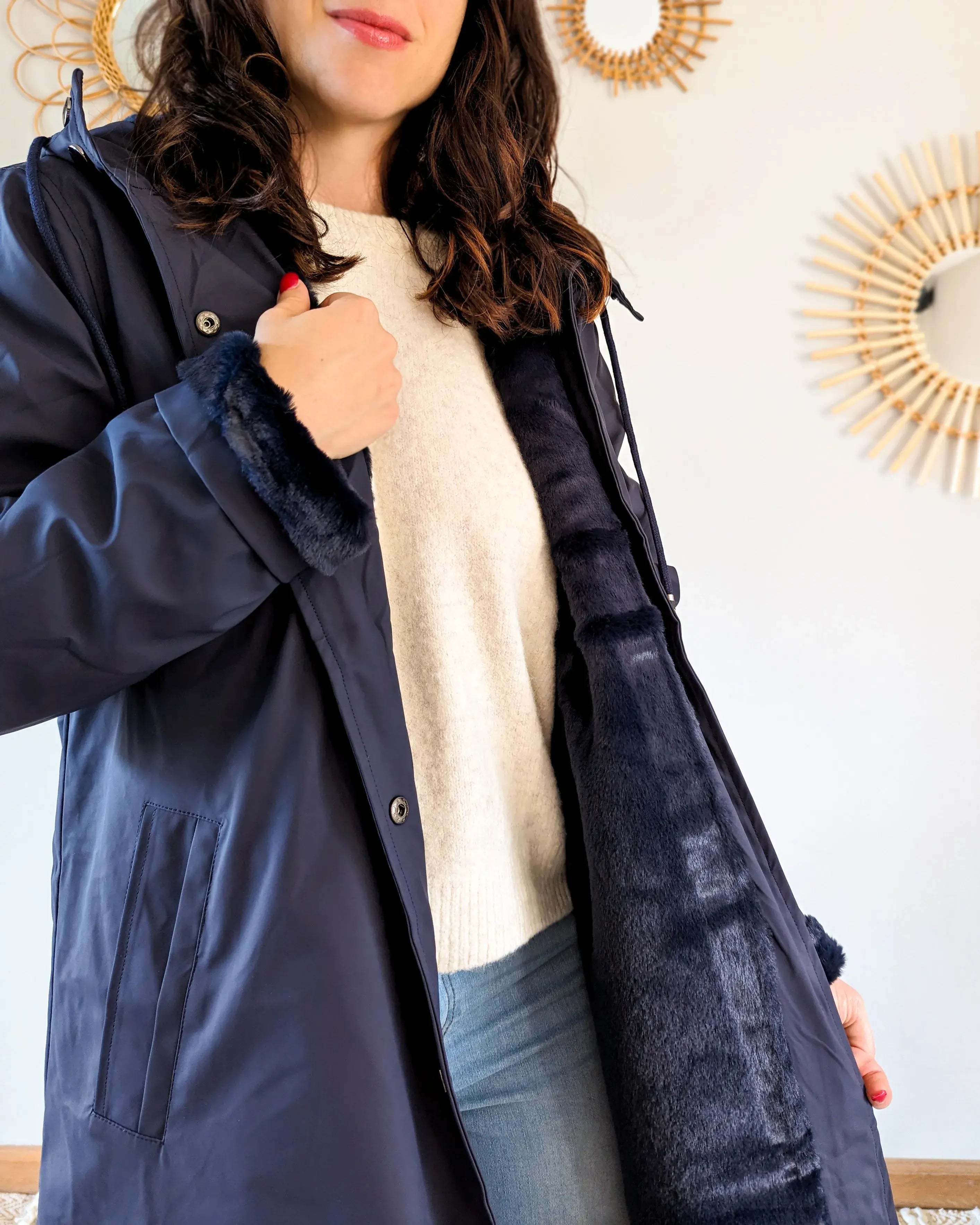 Ciré fourré imperméable - Marceau marine