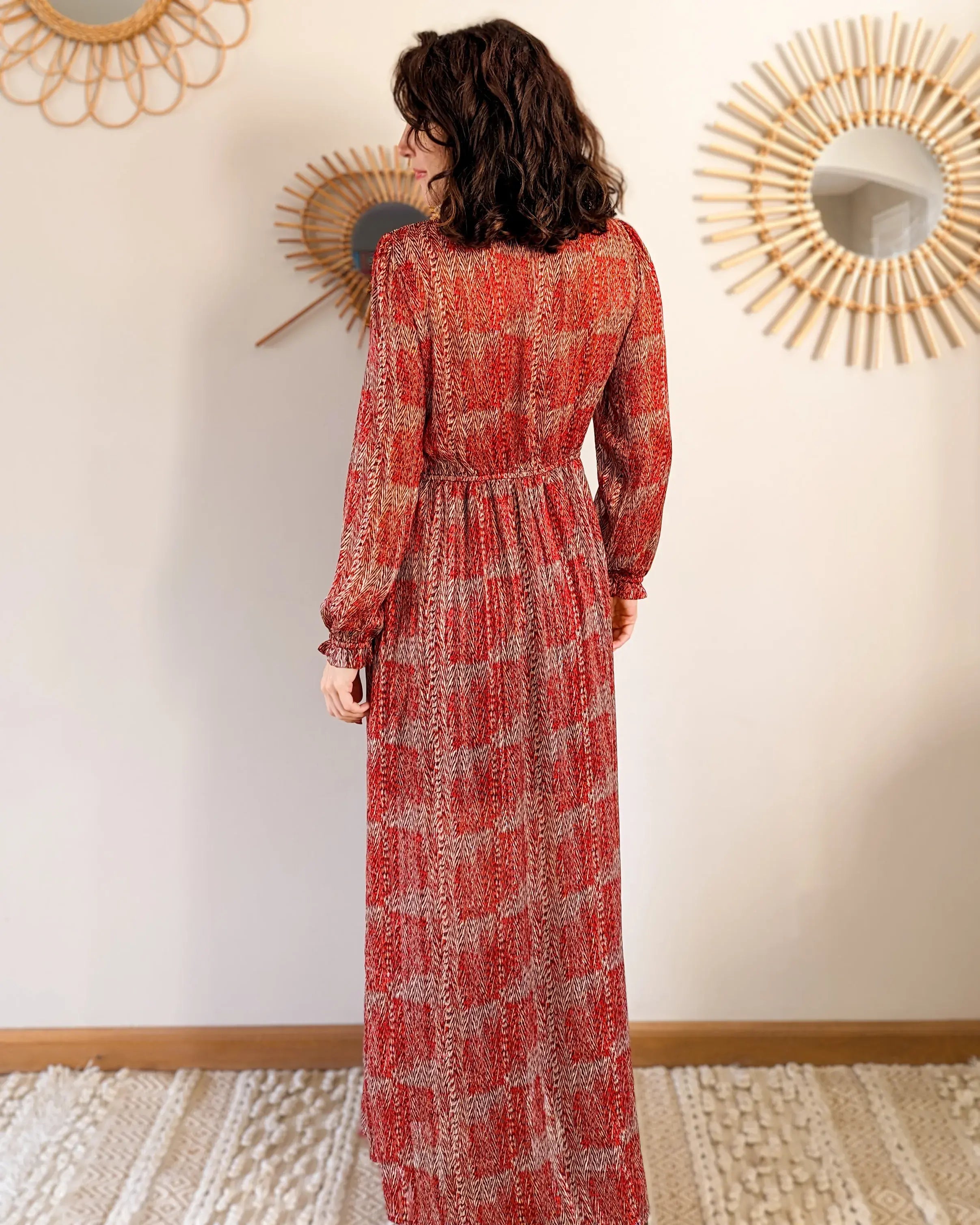 Robe longue à motifs - Véra rouge