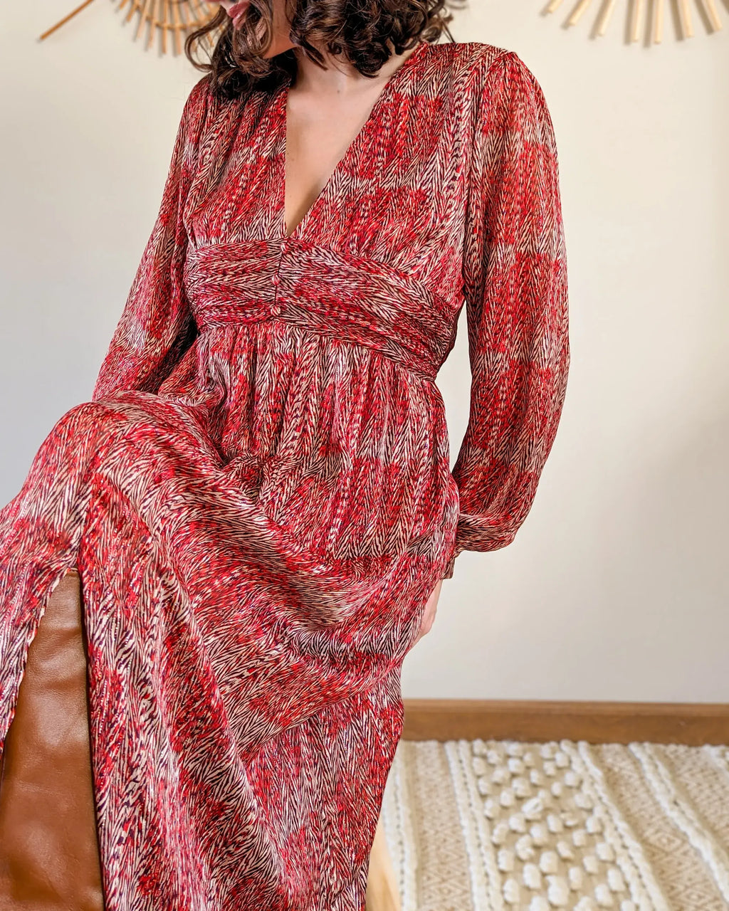 Robe longue à motifs - Véra rouge