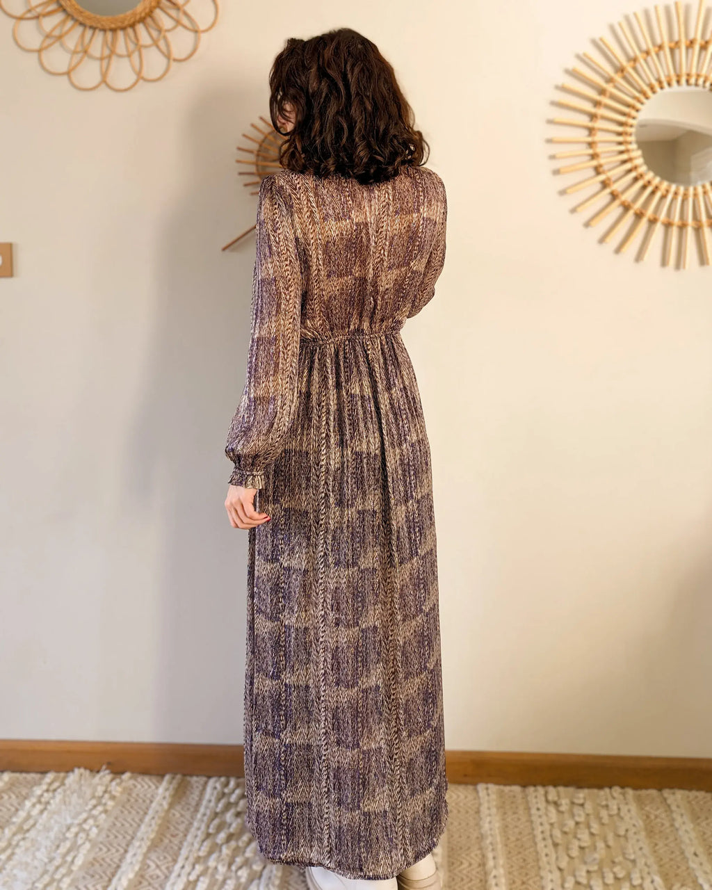 Robe longue à motifs - Véra violette