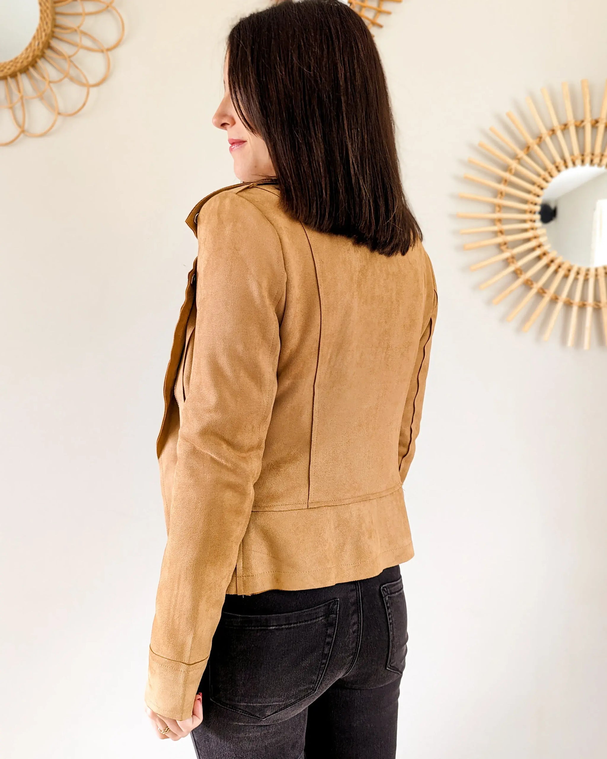 Perfecto femme suedine camel hotsell