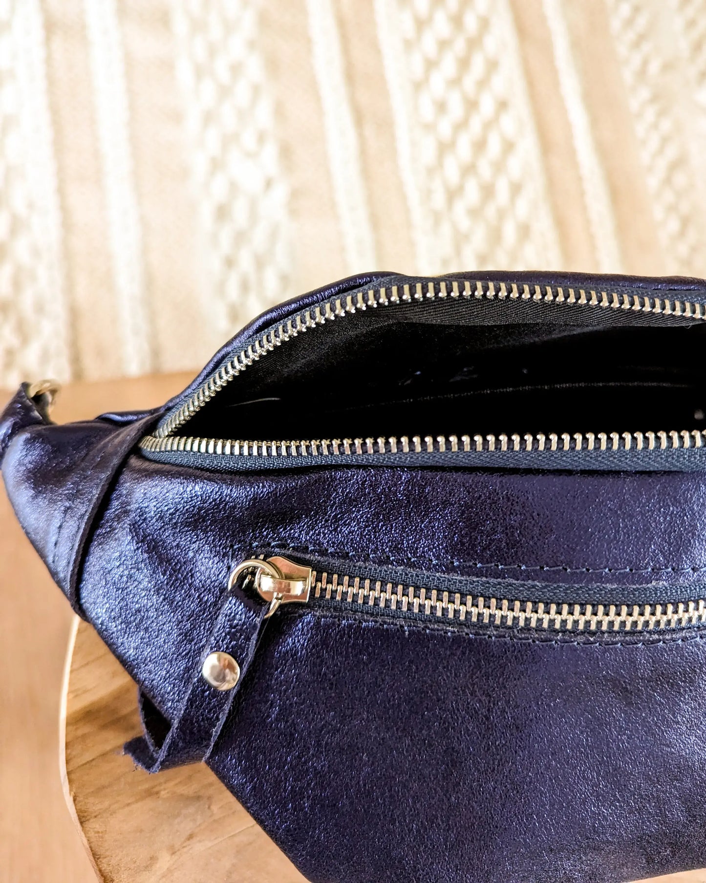Sac banane en cuir - Chuck marine