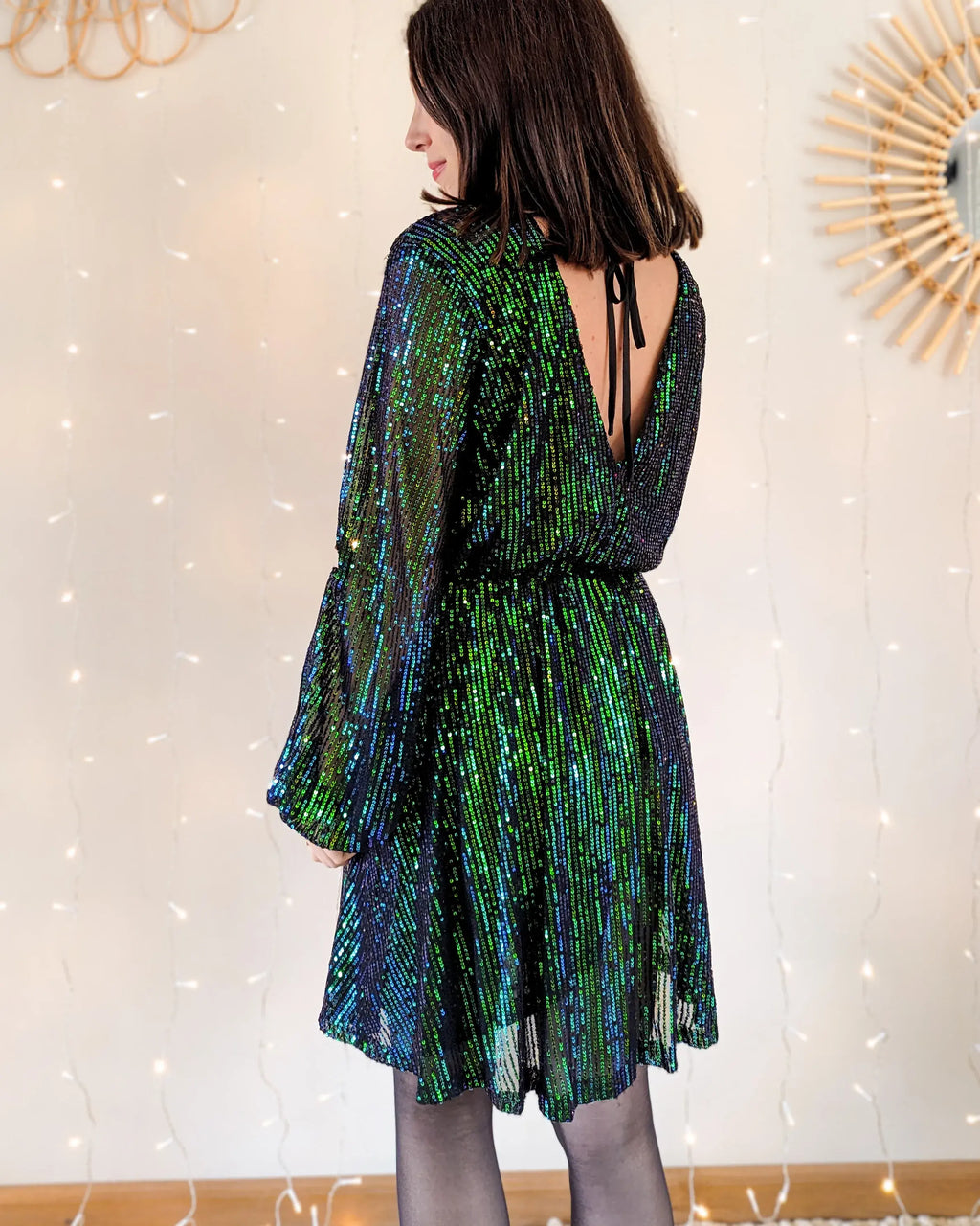 Robe à sequins - Vicky verte
