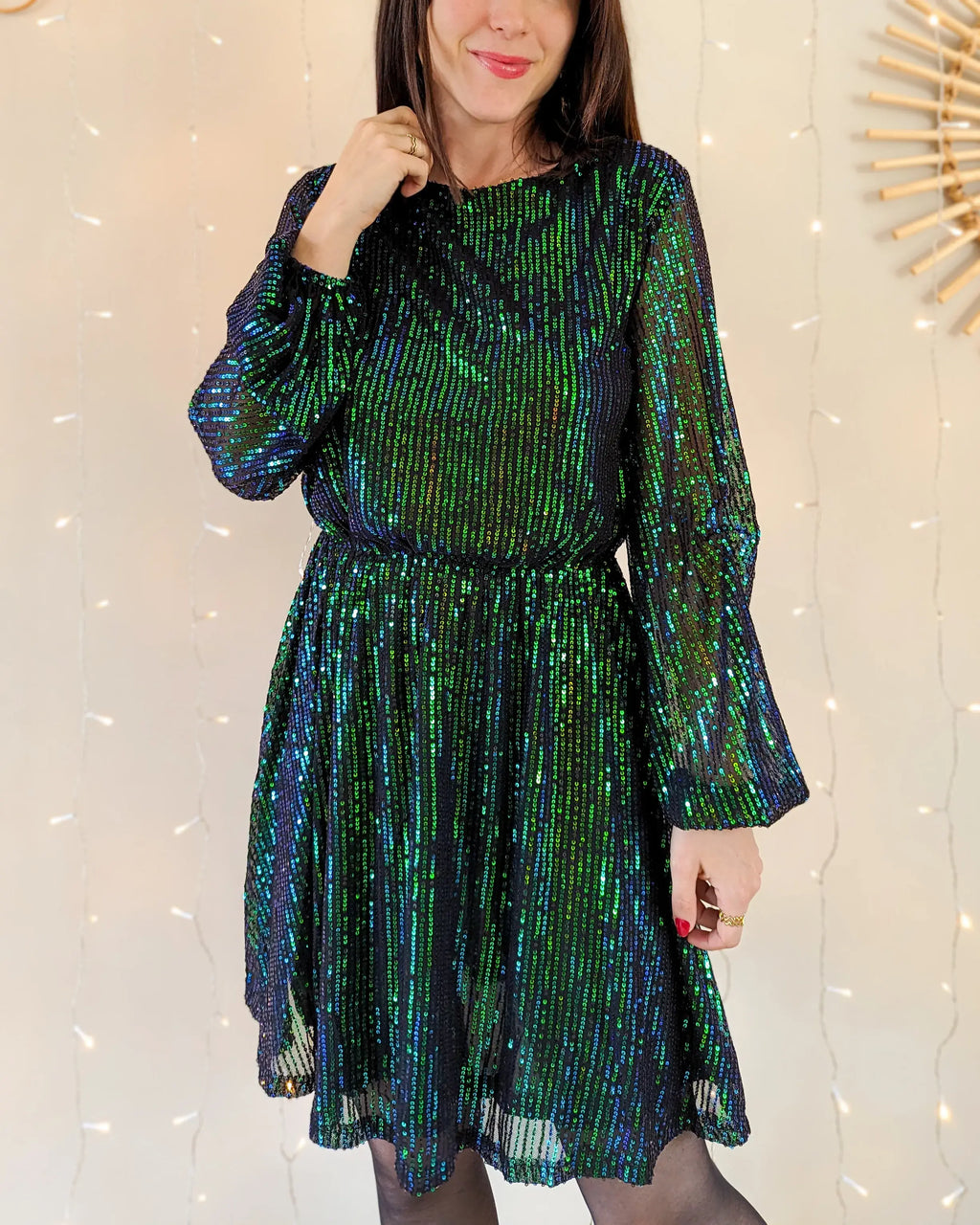 Robe à sequins - Vicky verte