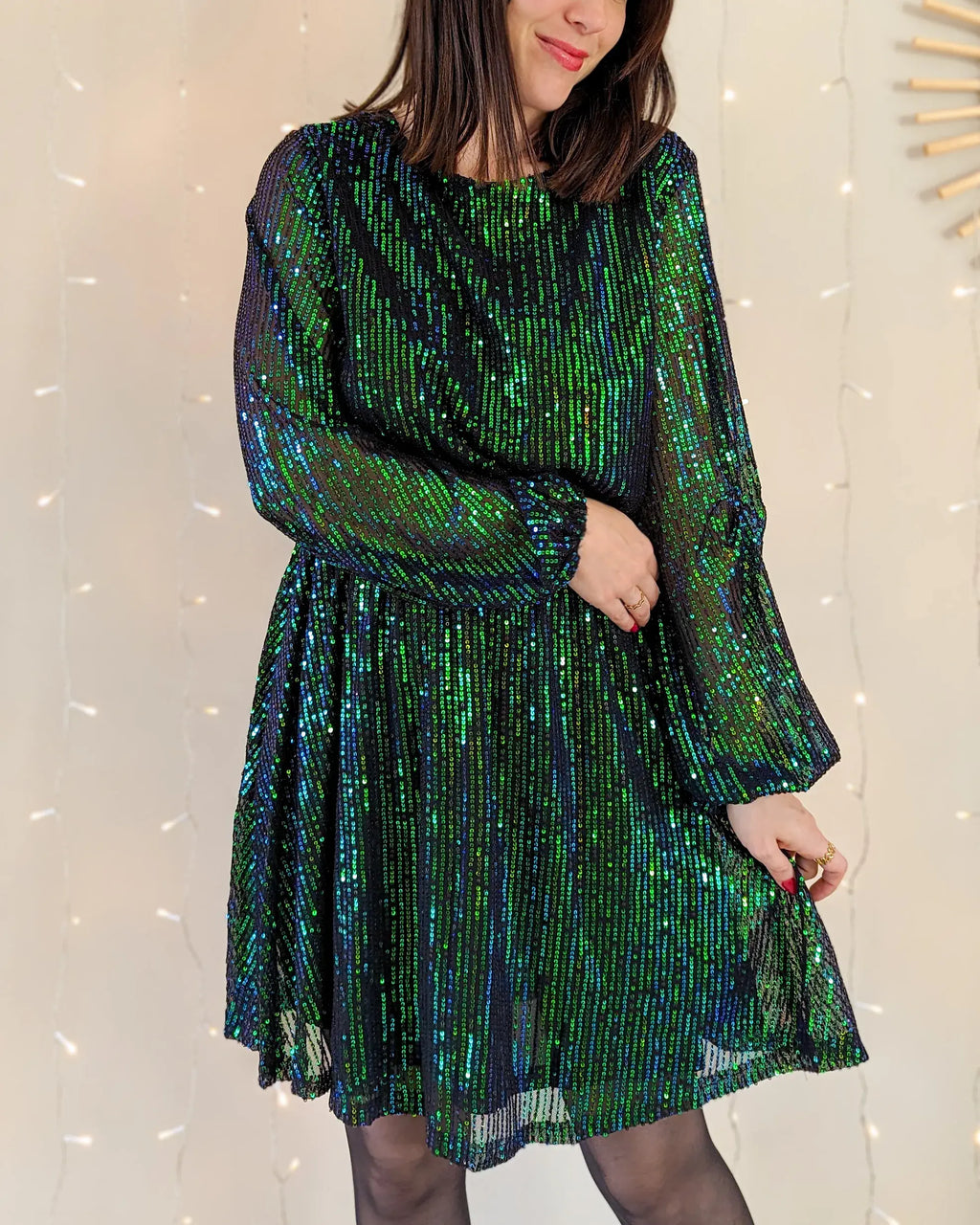 Robe à sequins - Vicky verte