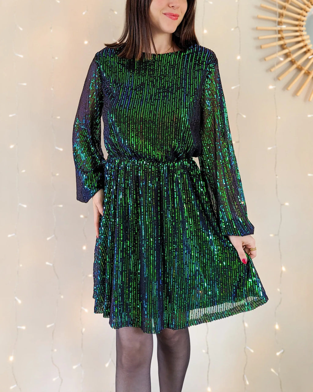 Robe à sequins - Vicky verte