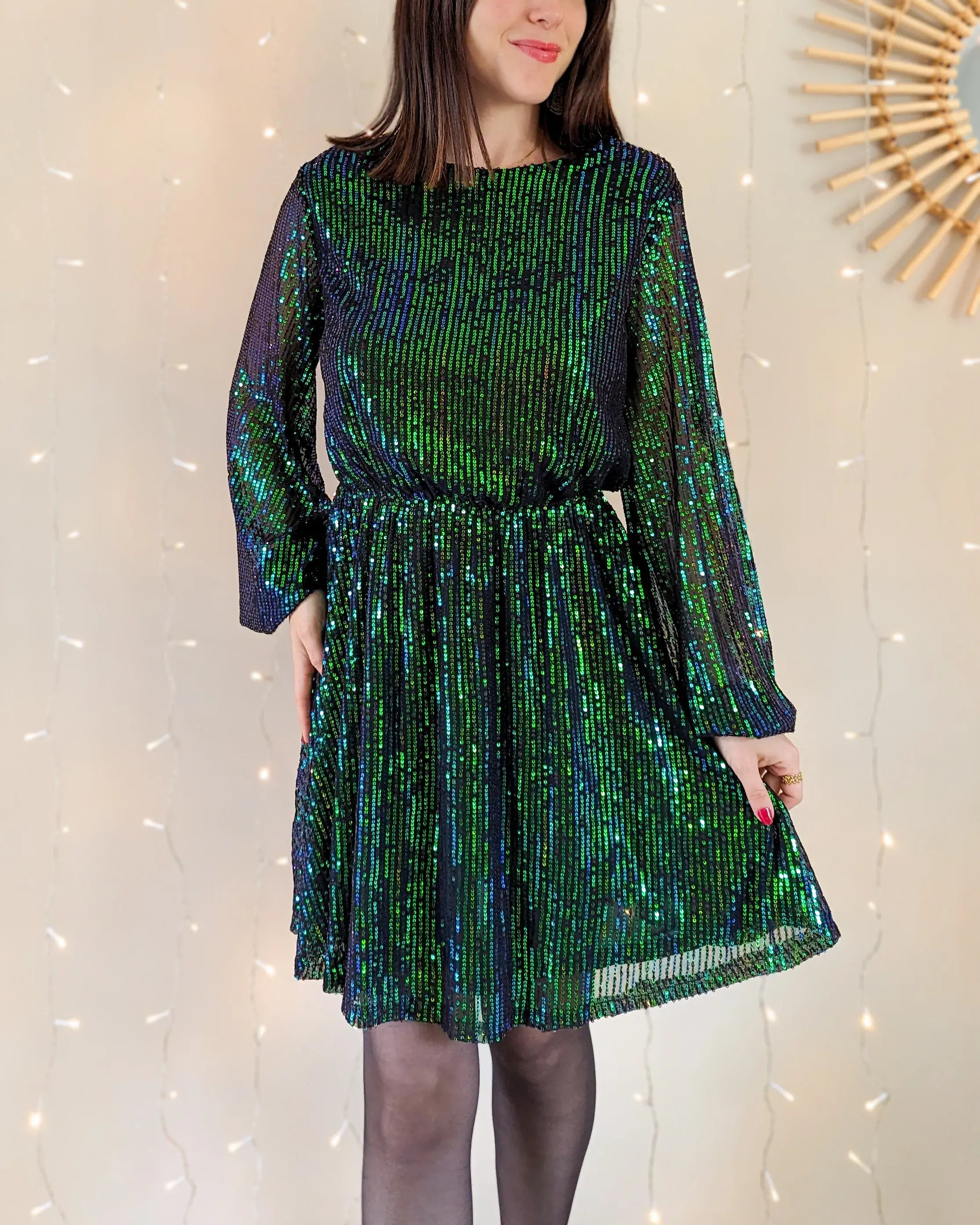 Robe à sequins - Vicky verte