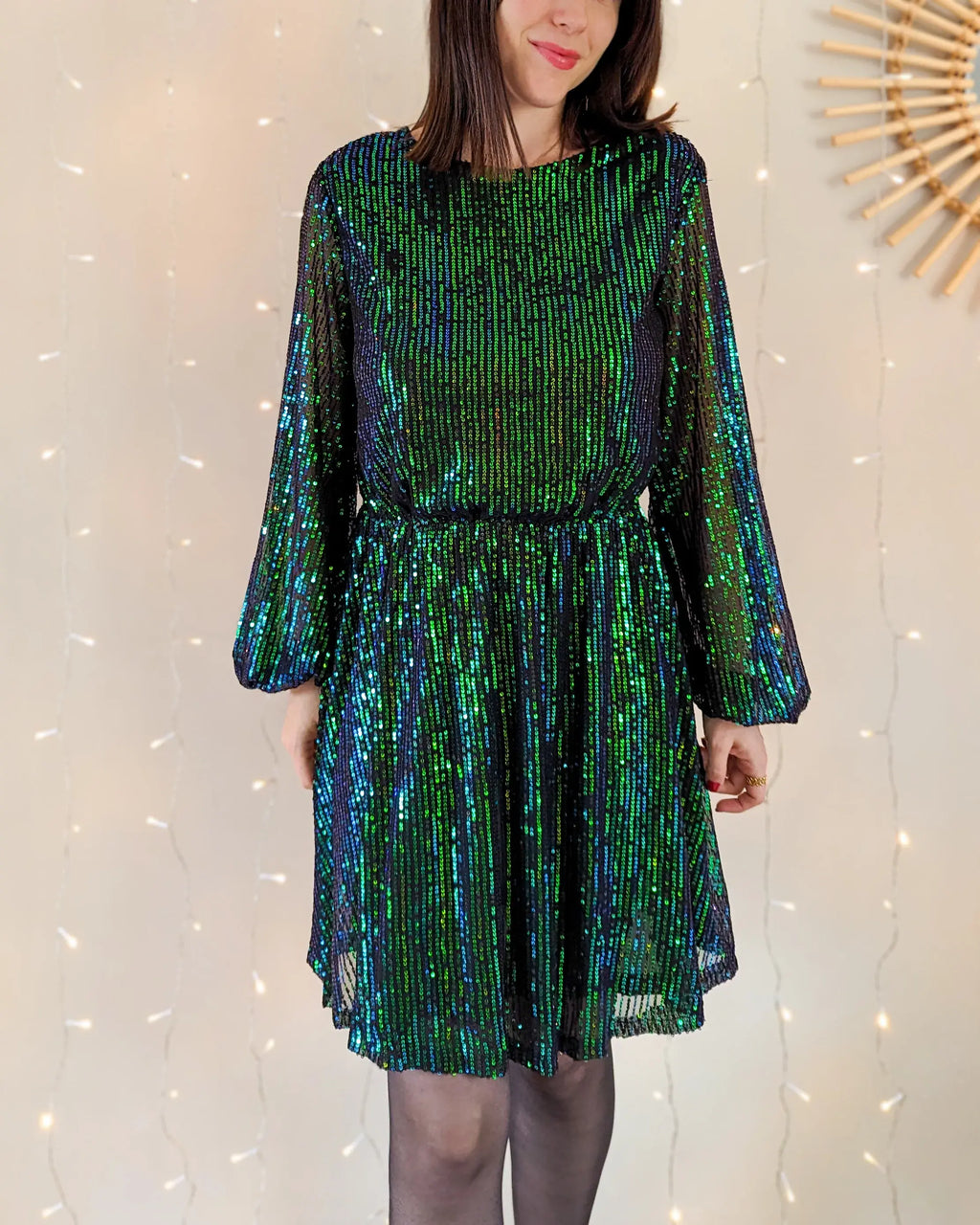 Robe à sequins - Vicky verte