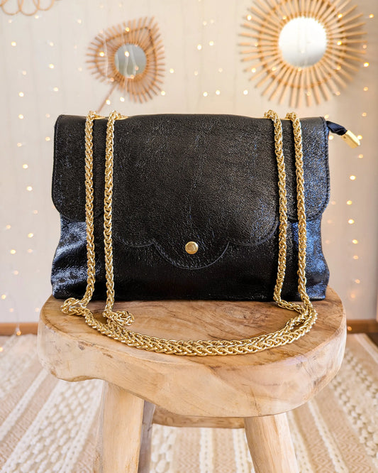 Sac en cuir irisé - Nuage noir