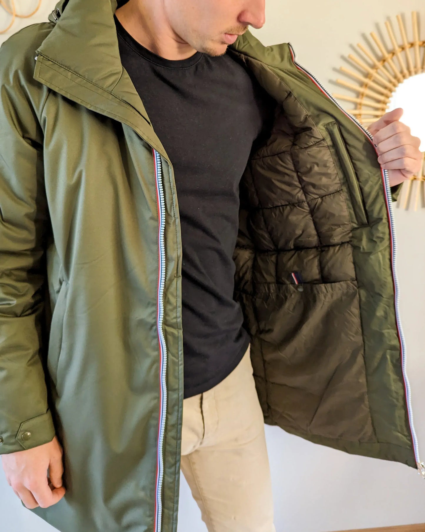 Parka longue doublure doudoune Laura Jo - Léon kaki