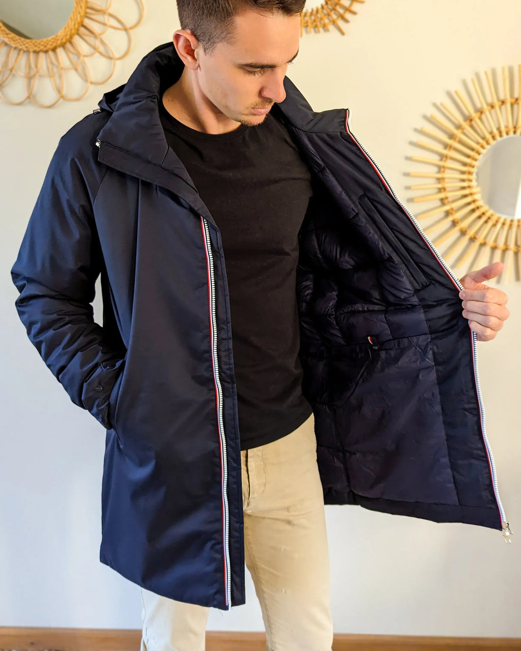 Parka longue doublure doudoune Laura Jo - Léon marine