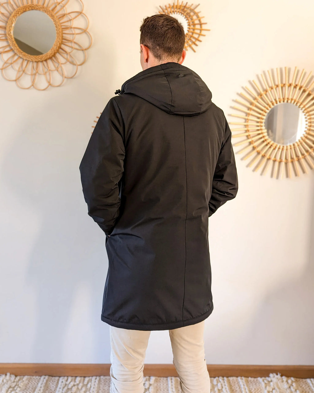 Parka longue fourrée mouton Laura Jo - Eric noire