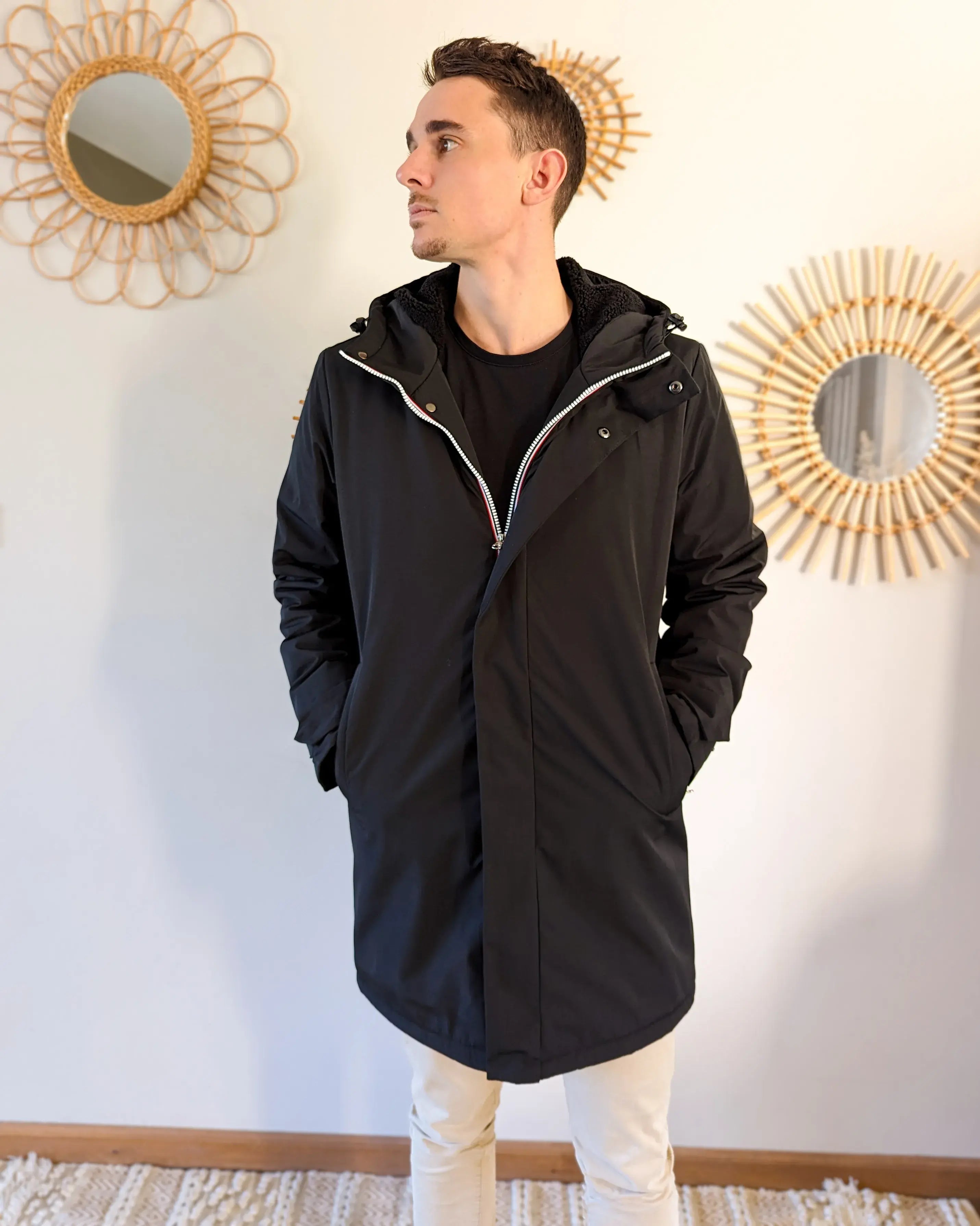 Parka longue fourrée mouton Laura Jo - Eric noire