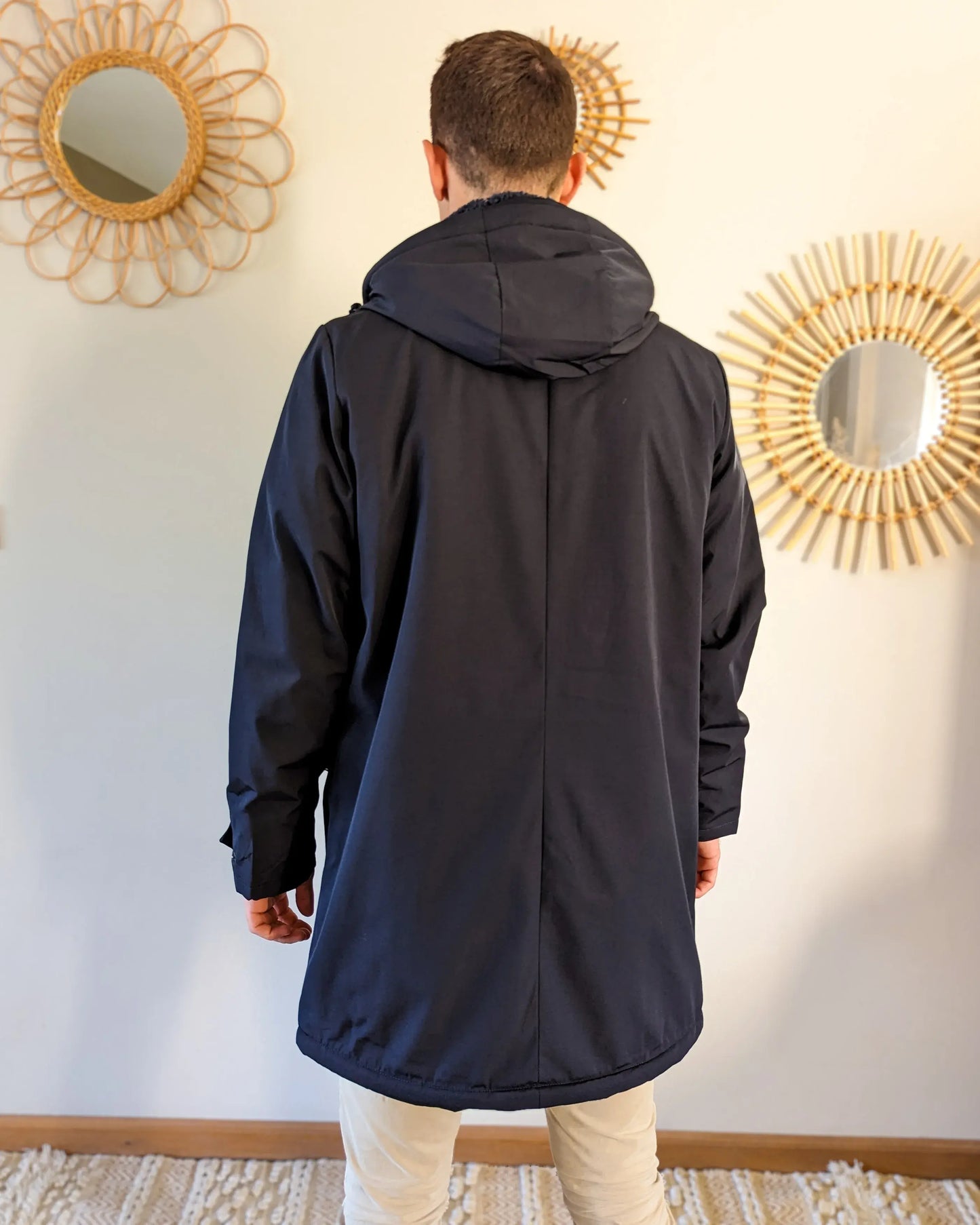 Parka longue fourrée mouton Laura Jo - Eric marine