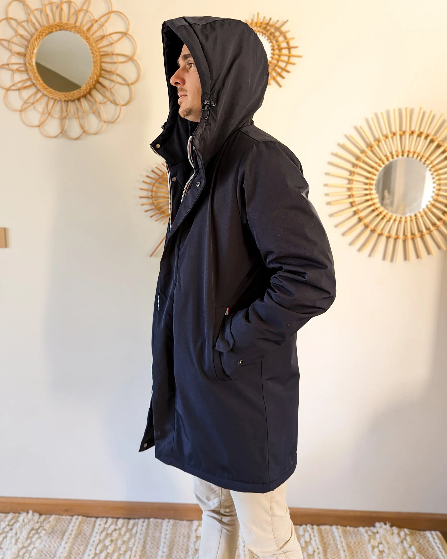 Parka longue fourrée mouton Laura Jo - Eric marine