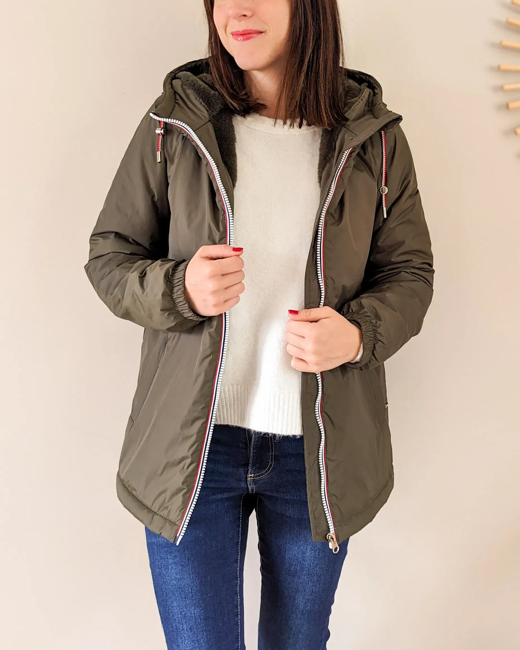 Parka fourrée imperméable Laura Jo - Harper kaki mi-longue