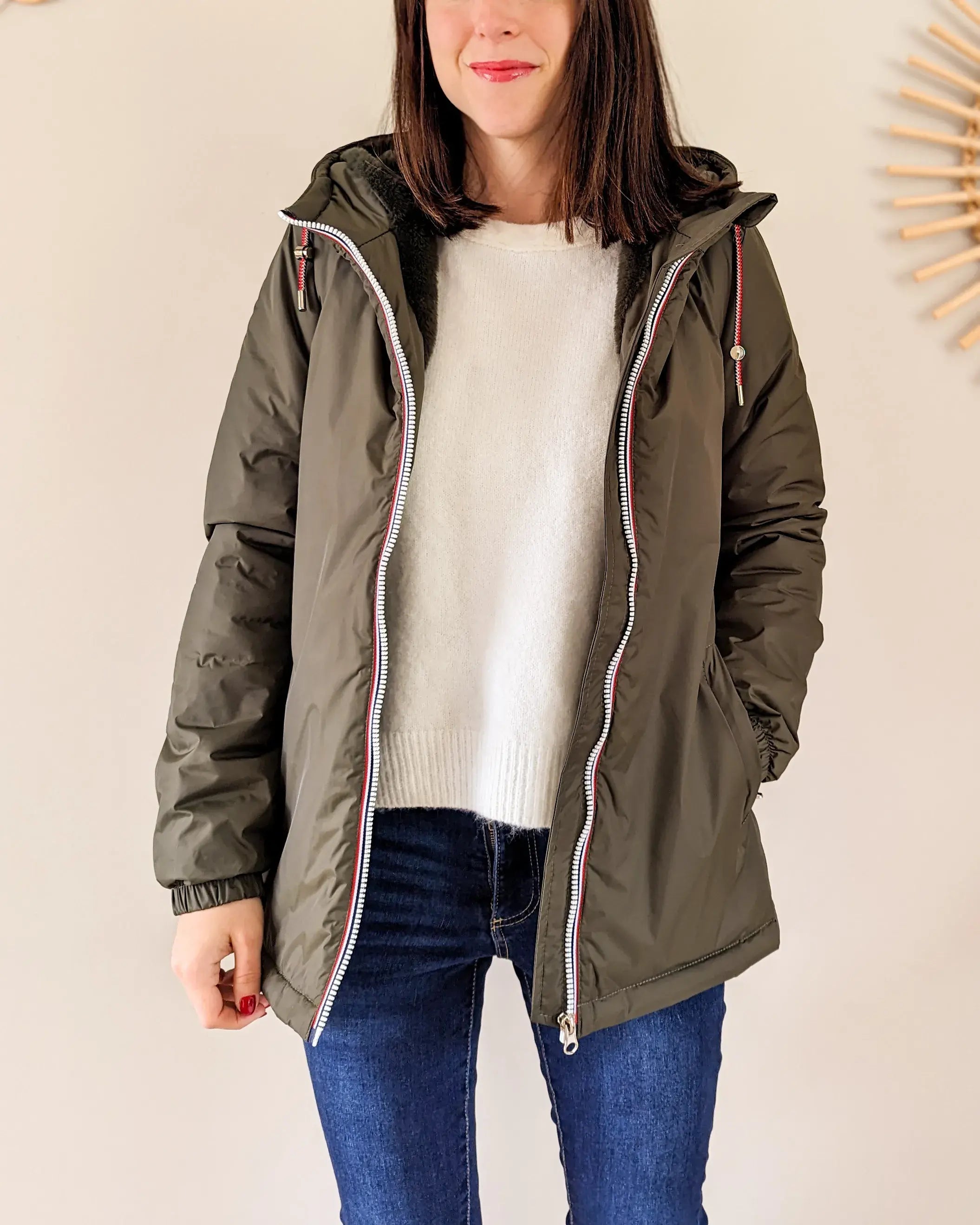 Parka fourrée imperméable Laura Jo - Harper kaki mi-longue