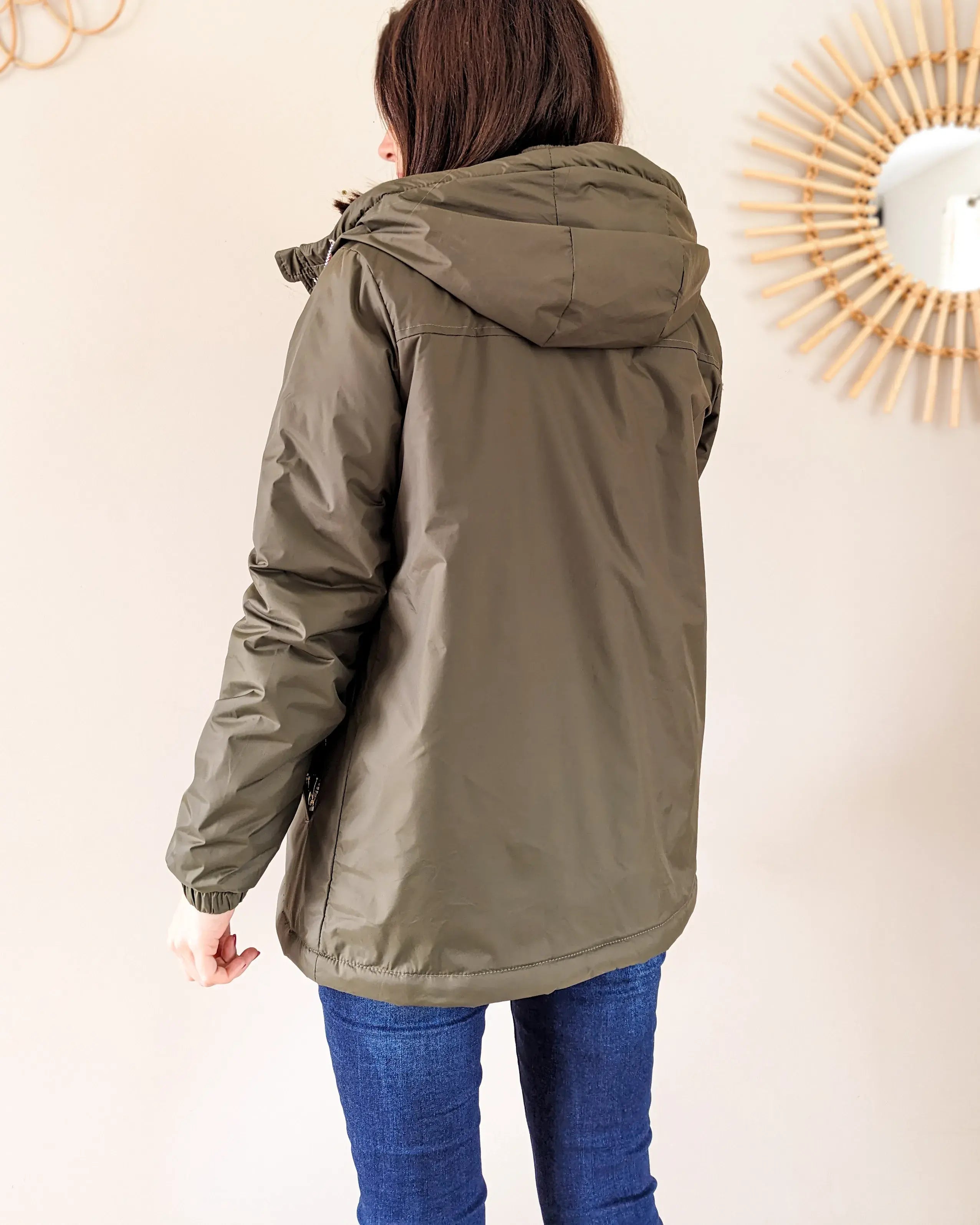 Parka fourrée imperméable Laura Jo - Harper kaki mi-longue