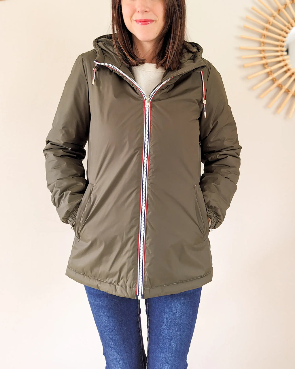 Parka fourrée imperméable Laura Jo - Harper kaki mi-longue