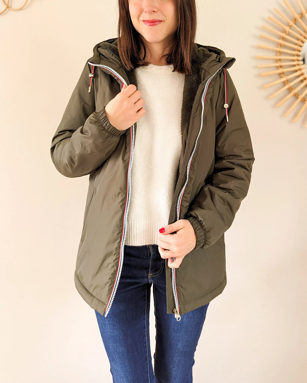 Parka fourrée imperméable Laura Jo - Harper kaki mi-longue