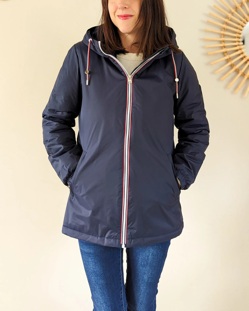 Parka fourrée imperméable Laura Jo - Harper marine mi-longue