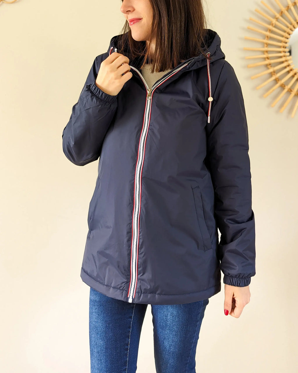 Parka fourrée imperméable Laura Jo - Harper marine mi-longue