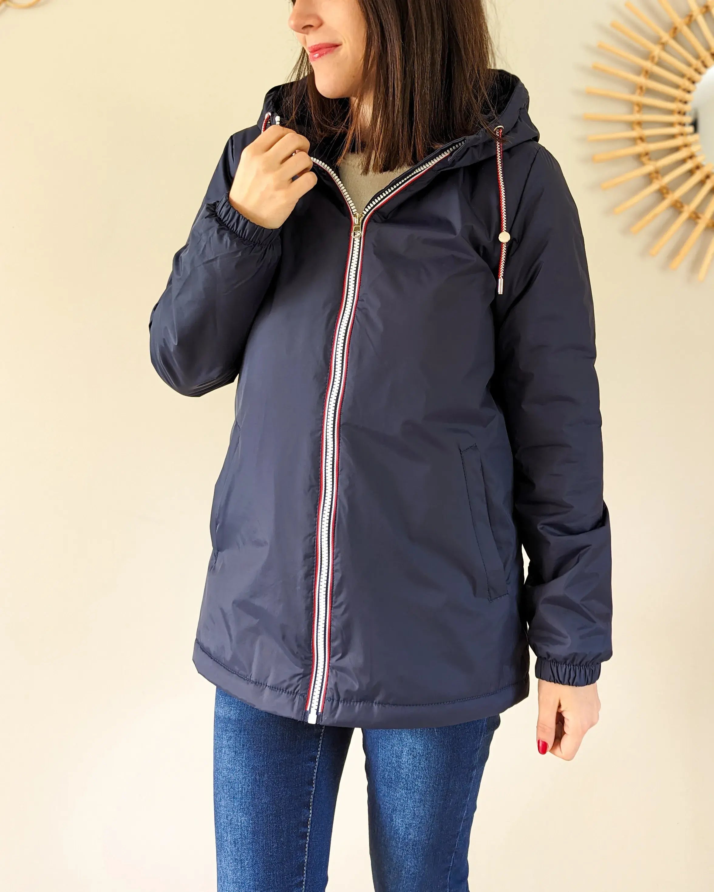 Parka fourrée imperméable Laura Jo - Harper marine mi-longue