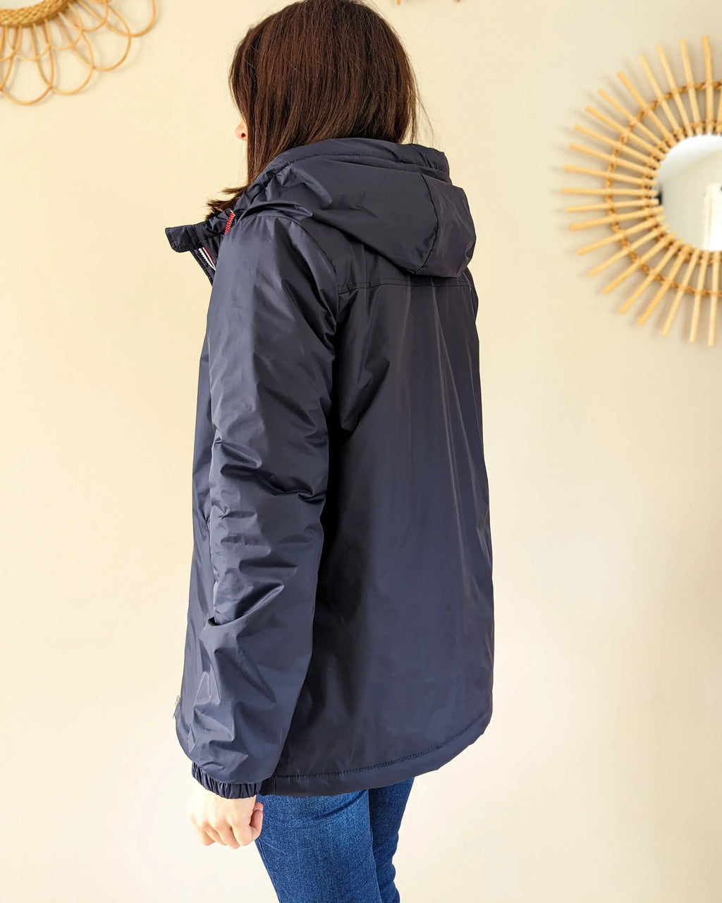 Parka fourrée imperméable Laura Jo - Harper marine mi-longue